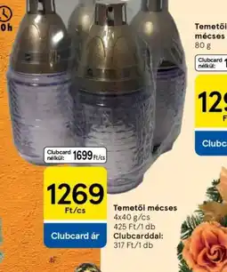 Tesco Temetői mécses ajánlat