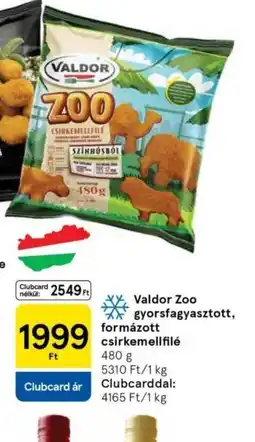 Tesco Valdor Zoo formázott csirkemellfilé ajánlat