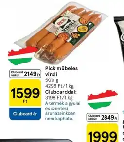 Tesco Pick műbeles virsli ajánlat