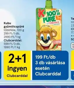 Tesco Kubu gyümölcspüré ajánlat