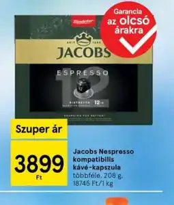 Tesco Jacobs Nespresso kompatibilis kávé-kapszula ajánlat