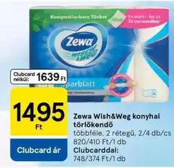 Tesco Zewa Wish&Weg konyhai törlőkendő ajánlat