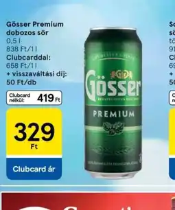 Tesco Gösser Premium dobozos sör ajánlat