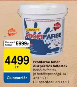 Tesco Profifarbe fehér diszperziós falfesték ajánlat