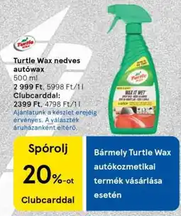 Tesco Turtle Wax nedves autówax ajánlat