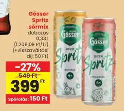 Spar Gösser Spritz sörmix ajánlat