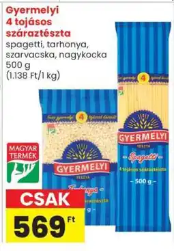 Spar Gyermelyi 4 tojásos száraztészta ajánlat