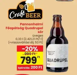 Spar Pannonhalmi Főapátság Quadrupel sör ajánlat