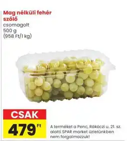 Spar Mag nélküli fehér szőlő ajánlat