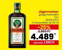Spar Jägermeister gyógynövénylikőr ajánlat