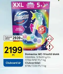 Tesco Domestos WC-frissítő blokk ajánlat