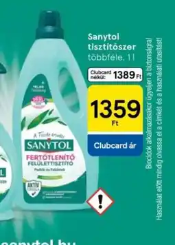 Tesco Sanytol tisztítszer ajánlat
