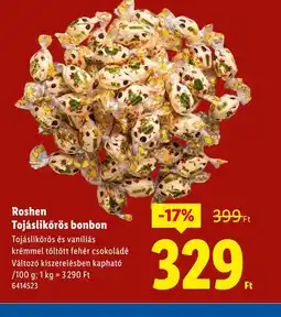 Lidl Roshen Tojáslikőrös bonbon ajánlat