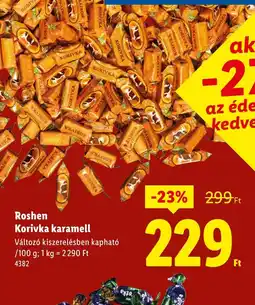 Lidl Roshen Korivka karamell ajánlat