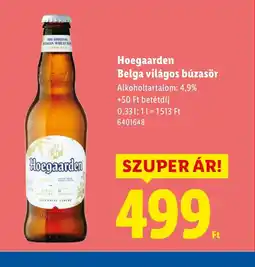 Lidl Hoegaarden Belga világos búzasör ajánlat