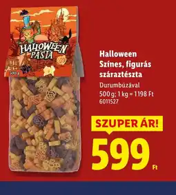Lidl Halloween Színes, figurás száraztészta ajánlat