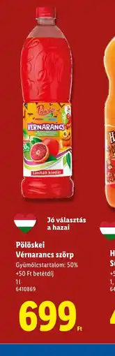 Lidl Pölöskei Vérnarancs szörp ajánlat