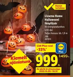 Lidl Livarno Home Halloweeni fényfüzér ajánlat