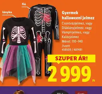 Lidl Gyermek halloweeni jelmez ajánlat