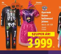 Lidl Gyermek licenc halloweeni jelmez ajánlat