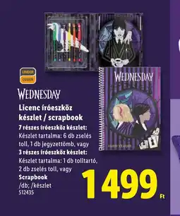Lidl Wednesday Licenc íreszköz készlet / Scrapbook ajánlat