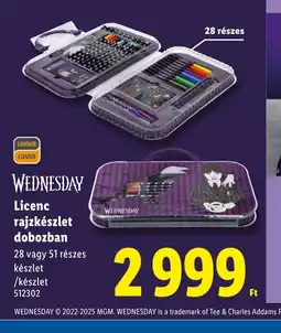 Lidl Wednesday Licenc rajzkészlet dobozban ajánlat