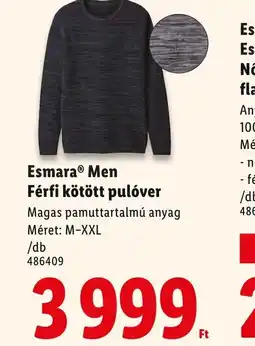 Lidl Esmara Men Férfi kötött pulver ajánlat