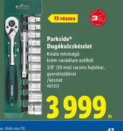 Lidl Parkside Dugkulcskészlet ajánlat