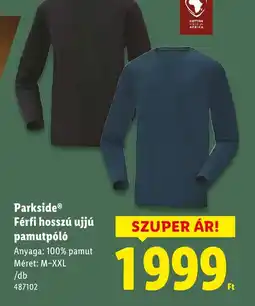 Lidl Parkside Férfi hosszú ujjú pamutpl ajánlat