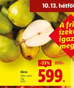 Lidl Körte ajánlat