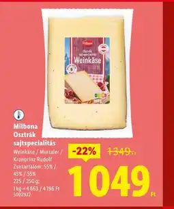 Lidl Milbona Osztrák sajtspecialitás ajánlat