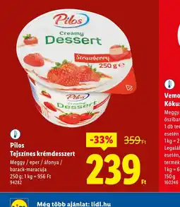 Lidl Pilos Tejszínes krémdesszert ajánlat