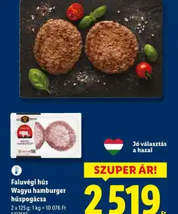 Lidl Faluvégi hús Wagyu hamburger húspogácsa ajánlat