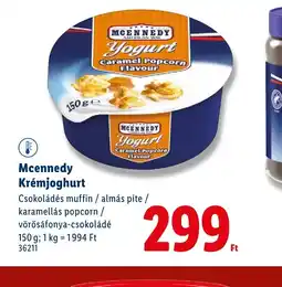 Lidl Mcennedy Krémjoghurt ajánlat
