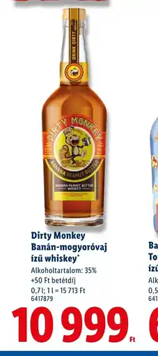 Lidl Dirty Monkey Banán-mogyorvaj ízű whiskey ajánlat