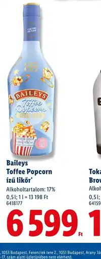 Lidl Baileys Toffee Popcorn ízű likőr ajánlat