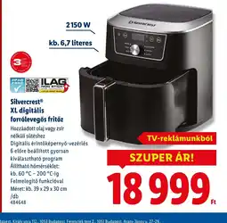 Lidl Silvercrest XL digitális forrlevegős fritőz ajánlat