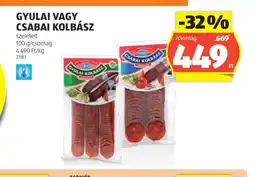 ALDI Gyulai vagy Csabai Kolbász ajánlat