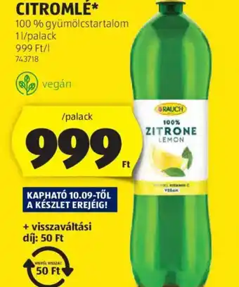 ALDI Rauch Citromlé ajánlat