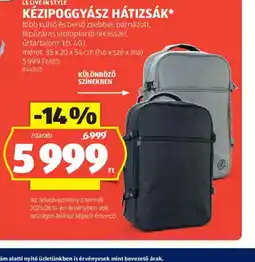ALDI Kézipoggyász hátizsák ajánlat