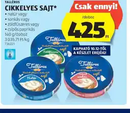 ALDI Talléros Cikkelyes Sajt ajánlat