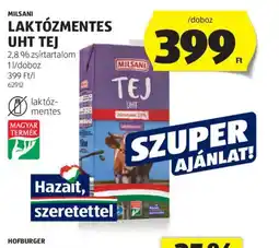 ALDI Milsani Laktzmentes UHT Tej ajánlat