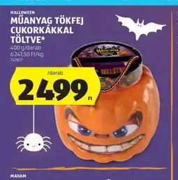 ALDI Műanyag tökfej cukorkákkal töltve ajánlat