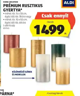 ALDI Prémium Rusztikus Gyertya ajánlat