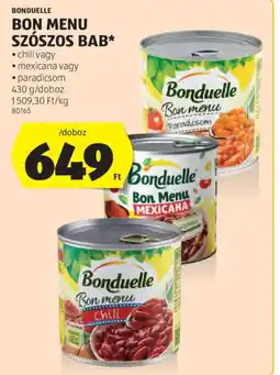 ALDI Bonduelle bon menu szószos bab ajánlat