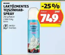 ALDI MILSANI LAKTÓZMENTES TEJSZÍNHAB-SPRAY ajánlat