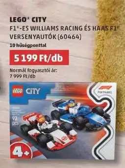 PENNY LEGO CITY F1 -ES WILLIAMS RACING ÉS HAAS F1 VERSENYAUTÓK (60464) ajánlat