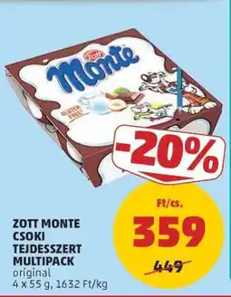 PENNY Zott Monte Csoki Tejdesszert Multipack ajánlat