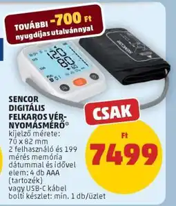 PENNY SENCOR DIGITÁLIS FELKAROS VÉRNYOMÁSMÉRŐ ajánlat