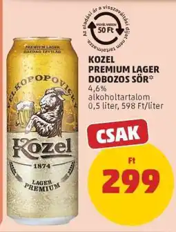 PENNY Kozel Premium Lager Dobozos Sör ajánlat